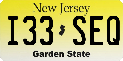 NJ license plate I33SEQ