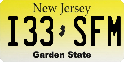 NJ license plate I33SFM