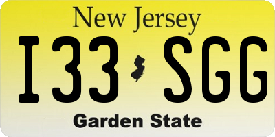 NJ license plate I33SGG