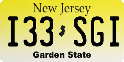 NJ license plate I33SGI