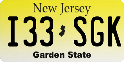 NJ license plate I33SGK