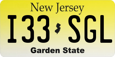 NJ license plate I33SGL