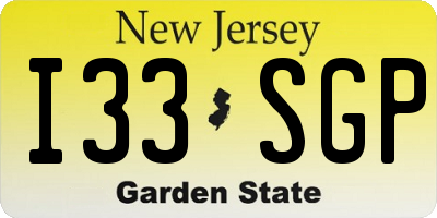 NJ license plate I33SGP