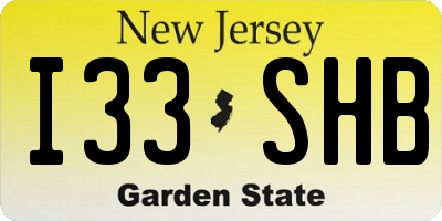 NJ license plate I33SHB