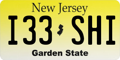 NJ license plate I33SHI