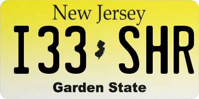 NJ license plate I33SHR