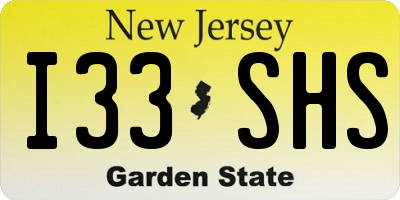 NJ license plate I33SHS