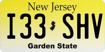 NJ license plate I33SHV