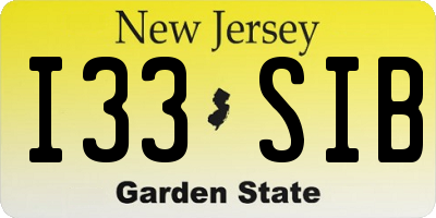NJ license plate I33SIB