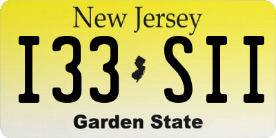 NJ license plate I33SII