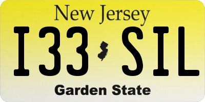 NJ license plate I33SIL
