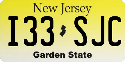 NJ license plate I33SJC