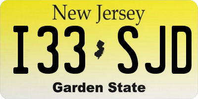 NJ license plate I33SJD