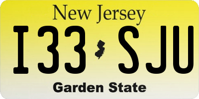 NJ license plate I33SJU