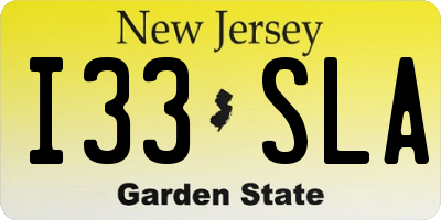 NJ license plate I33SLA