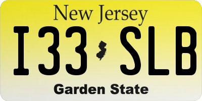 NJ license plate I33SLB