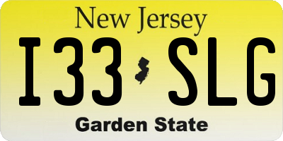 NJ license plate I33SLG