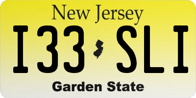 NJ license plate I33SLI