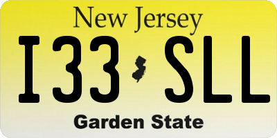 NJ license plate I33SLL