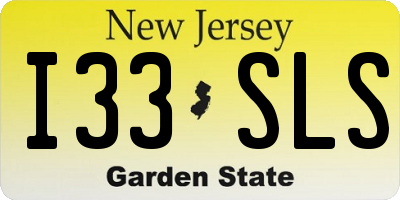 NJ license plate I33SLS