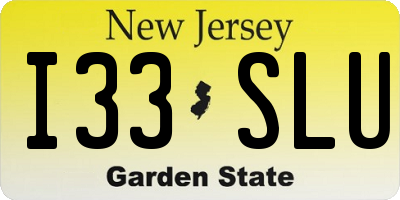 NJ license plate I33SLU