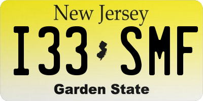 NJ license plate I33SMF
