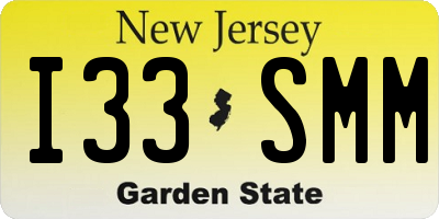 NJ license plate I33SMM