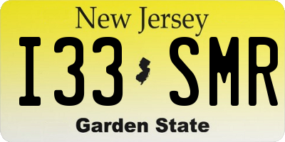 NJ license plate I33SMR