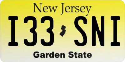NJ license plate I33SNI