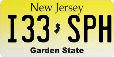 NJ license plate I33SPH