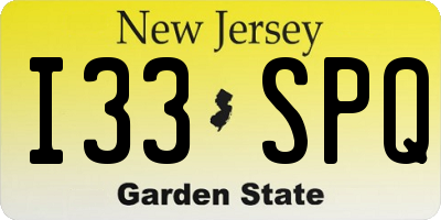 NJ license plate I33SPQ