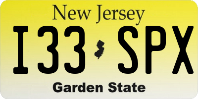 NJ license plate I33SPX