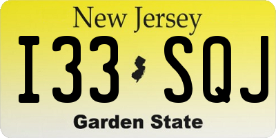 NJ license plate I33SQJ