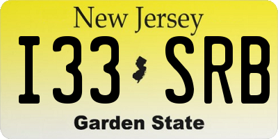NJ license plate I33SRB