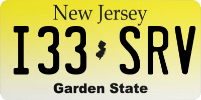 NJ license plate I33SRV