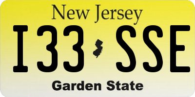 NJ license plate I33SSE