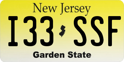 NJ license plate I33SSF