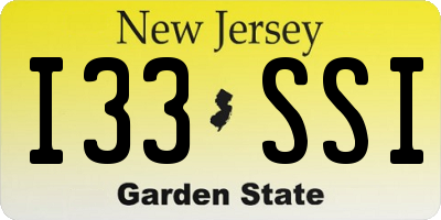 NJ license plate I33SSI