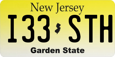 NJ license plate I33STH