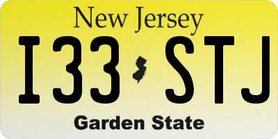 NJ license plate I33STJ
