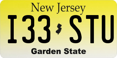 NJ license plate I33STU