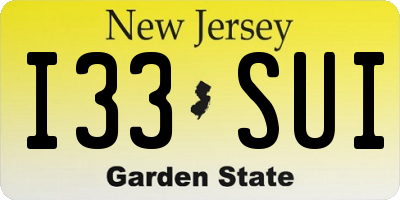 NJ license plate I33SUI
