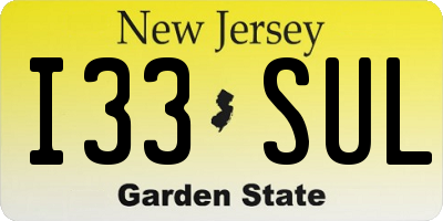 NJ license plate I33SUL