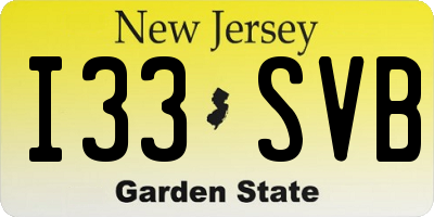 NJ license plate I33SVB