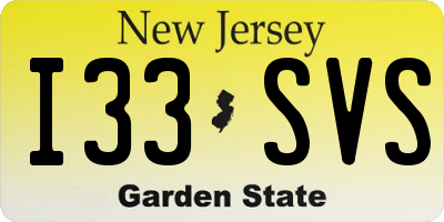 NJ license plate I33SVS
