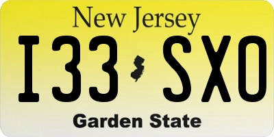 NJ license plate I33SXO