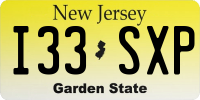 NJ license plate I33SXP