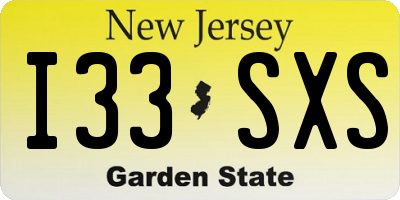 NJ license plate I33SXS