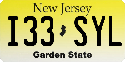 NJ license plate I33SYL