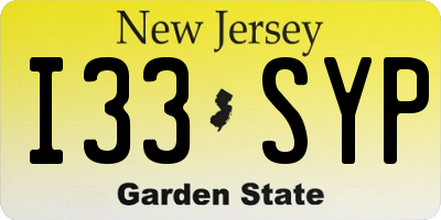 NJ license plate I33SYP